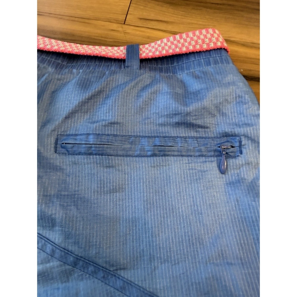 Vtg‎ Columbia Sportswear Mens XL Nylon Hiking Shorts Blue Pink Belt Gorpcore 90s - Picture 12 of 12